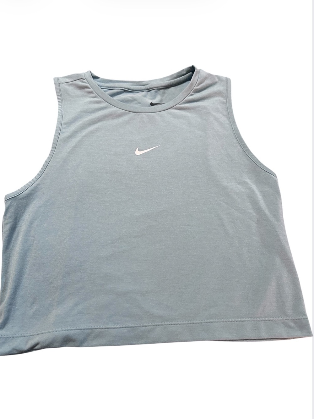 Nike Girls NIKE PRO Powder Blue Sleeveless Cropped Tank with White Swoosh